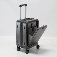 Aluminum Frame Trolley Box 20 "universal Wheel Suitcase Men's and Women's Password Zipper Suitcase Lightweight Luggage