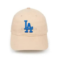 MLB LA DODGERS CLASSIC BLUE LOGO BEIGE CAP