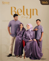 Nibras Rayya Series BELYN VIOLET Sarimbit Lebaran Keluarga Baju Muslim Couple Gamis Tunik Koko Dewas