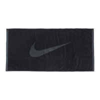 Nike 毛巾 Large Towel 黑 灰 純棉 勾勾 運動毛巾 方巾 吸濕 運動 健身 N101243404-6LG