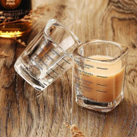 Measuring Cup for coffee, espresso shot glass, lead free, whiskey glass, novelty design, 60ml
