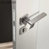 High Quality Zinc Alloy Bedroom Door Lock with Key Indoor Mute Security Door Locks Mechanical Handle Lockset Home Hardware