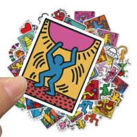 พร้อมส่งKeith Haring คีธ แฮริ่ง DIY 50แผ่น sticker กันน้ำ สติ๊กเกอร์ ใช้ซ้ำได้ กระโปรงหลังรถ