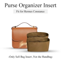 Nylon Purse Organizer Insert Fit for Hermes Constance 18 Handbag, Mini Double Slim Inside Bag In Bag