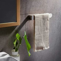 免打孔衛生間毛巾架拉絲不鏽鋼單杆浴室毛巾杆酒店專用浴巾架