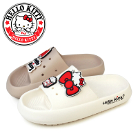 【HELLO KITTY】凱蒂貓 防水拖鞋 雨鞋 防水 輕量 鞋釦 台灣製(卡其、白色)