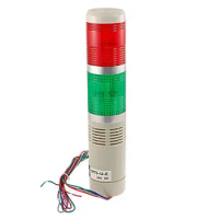 DC 24V/12V AC220V Red Green LED Light Buzzer Industrial Warning Signal Tower Lamp 90dB