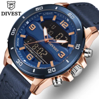 DIVEST Brand Watches Mens Luxury Sport Military Waterproof Quartz Wristwatch LED Digital Analog Alarm Clock Relogios Masculino