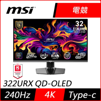 MSI微星 MPG 322URX QD-OLED 32型 4K 240Hz HDR電競螢幕