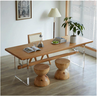 餐桌 北歐懸浮餐桌 民宿公寓創意多人飯桌 小戶型新款實木餐桌椅