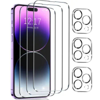 6-in-1 screen protector for iPhone 12 13 Pro Max mini camera lens protector for iPhone 11 14 Pro Max full coverage tempered