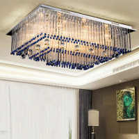 Atmospheric Living Room Crystal Ceiling Lamps Rectangular LED Ceiling Light Modern Hall Crystal Lights luxury Bedroom Home Lamp