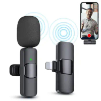 2023 Wireless Lavalier Microphone Audio Video Recording K9 Mini Mic Broadcast Gaming Live Phone Mic for iPhone/Android/Samsung