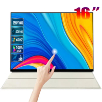 16 Inch 2K 60Hz Touch Portable Monitor 2560*1600 HDR 100%sRGB Dual Speaker Gaming Display For PC Laptop Xbox PS4 Switch
