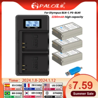 PALO 2280mAh BLN-1 BLN1 PS-BLN1 Battery+Dual USB charger for Olympus OM-D E-M1, OM-D E-M5, PEN-F, PEN E-P5, HLD-6 digital camera