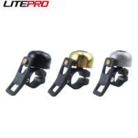 Litepro 1PC Mini Reto Horn MTB Bicycle Copper Bell For Brompton Fnhon Folding Bike Compatible With 21-23MM Handlebar