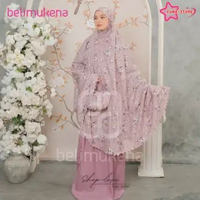 [PROMO NEW FUNA] Mukena Dewasa Microtex Laser Cut Motif Berkualitas Anggrek Lavender