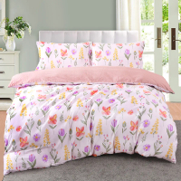 Aussino Contempo Yuliana 100% Cotton Fitted Sheet Set / Quilt Cover Set - Elegant, Feminine Design w