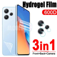 3IN1 Water Gel Film For Xiaomi Redmi 12 5G 12C 11 10A 10C 10 Prime 2022 Screen Protector+Back Hydrogel Film+Lens Glass Redmy 12