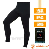 【荒野 WildLand】X-WARM Polartec PS Pro彈性透氣排汗保暖長褲/P2690-54 黑