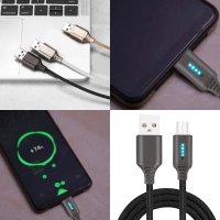 USB to USB C Cable Fast Charging Quick Charging Cord Cable with LED Light