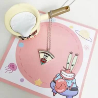 Kalung Magnet Spongebob Group Bahan S925 Silver 925 anti karat anti luntur rantai BFF persahabatan a