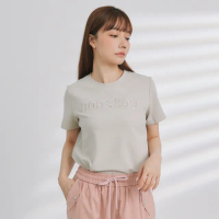 【non-stop】簡約標語刺繡短袖T恤-2色