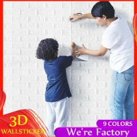 10pcs 3D PE Foam Wall Stickers Safety Home Decor Wallpaper DIY Wall Decor Brick Living Room Kids Bedroom Decorative Sticker