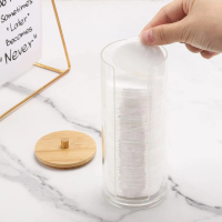 Tempat Kapas Aksesoris Plastik Jar Make Up Organizer - LF3U - Transparent