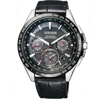 CITIZEN 星辰錶 GPS 系列 光動能鈦衛星計時腕錶(CC9015-03E)-44mm-黑面皮革【刷卡回饋 分期0利率】
