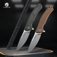 Petrified Fish PF949 Jackknife Folding Knife K110 Blade Steel Flax Handle Outdoor EDC Tool Camping S