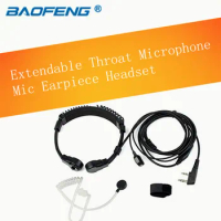 Extendable Throat Microphone Mic Earpiece Headset for CB Radio Walkie Talkie BAOFENG UV-5R UV-5RE Plus UV-B5 UV-B6 GT-3 UV-5X