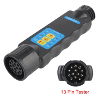13 Pin Plug Socket 12V Trailer Tester Wiring Circuit Light Test Car Truck RV Caravan Accessories Diagnostic Tools Universal
