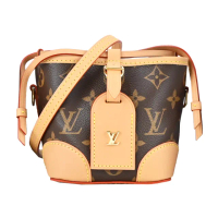【Louis Vuitton 路易威登】M57099 NOE 經典Monogram帆布皮革迷你水桶/斜背包(棕)