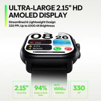 New Zeblaze Beyond 3 PRO GPS Smart Watch 2.15'' AMOLED Display Built-in GPS &amp; Route Import Make/Receive Phone Calls Smartwatch