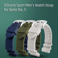22mm Silicone Sport Men's Watch Strap for Seiko No. 5 PROSPEX Water Ghost Canned Red Tooth Diving 007 Abalone series