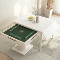 Folding telescopic mahjong table machine dual-purpose integrated household small apartment modern simple cream wind