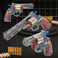Revolver Transparent Airsoft Pistol Paintball Soft Bullet Gun Simulation Model Toy Gun Boy Weapon War Trauma Fake Gift Bb Pistol