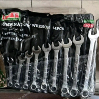Kunci Ring Pas Set 3/8\-1 1/4\" Inci 14 Pcs Combination Wrench Set Inch"