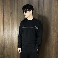 美國百分百【全新真品】Calvin Klein 大學T 網眼 內刷毛 棉質 CK 長袖上衣 logo 黑色/白色 CZ75