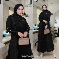 SHAFA DRESS - Gamis Kombinasi Terbaru Mewah / Gamis Jetblack Kombinasi / Gamis Kondangan / Gamis By 