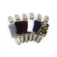 Duck-Mouth Cardigan Clip Collar Buckles For Sweater Shawl Brooch Print Dot Polyester Cloth Decor