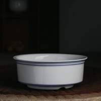 1993年制高溫復古藍線陶瓷茶洗茶海杯洗筆洗潮州老庫存少量易清洗