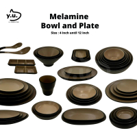 YU Kitchenware Korean Style Melamine Tableware / bowl / plate / cup / spoon / sos plate / dessert pl