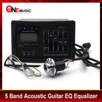 10 pcs 5 Band Acoustic Guitar Preamp EQ Equalizer Classical Acoustic Guitar Amplifier Digital Chromatia Blend Tuner Piezo Pickup