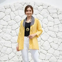 ARVILA CARDI 01 | Vest Batik Cap Garutan | Outfit Ngantor | Langitjua Batik Solo XL KUNING