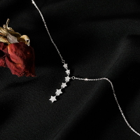 925純銀項鏈女毛衣鏈小眾設計感ins冷淡風鎖骨鏈輕奢流蘇星星頸鏈
