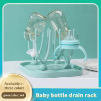 Baby Bottle Rack Foldable Baby Bottle Cleaning Dryer Drainer Baby Pacifier Feeding Cup Holder Detachable Storage Nipple Shelf