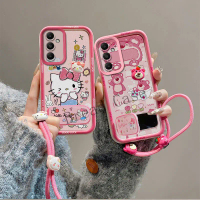 เคสลายการ์ตูนสำหรับ Samsung A13 5G และ A04S 4G เคสนิรภัยซิลิโคนแบบ 3D ลายน่ารักเฮลโลคิตตี้และหมีสตรอ
