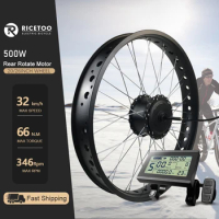 Fatbike-Snow Ebike Conversion Kit, 20”26“4.0 Tyre, Brushless Gear, Rear Rotate Hub, Wheel Dropout, 170mm, 190mm, 500W, 36V, 48V